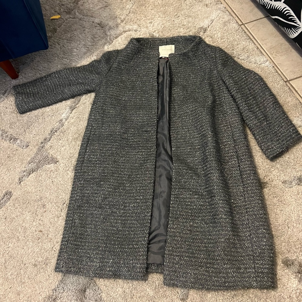 Kate Spade Metallic Silver Glitter coat size 4 small